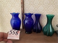 Blue and Green Vases - 1 Has a Chigger on It