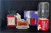 Assorted Coca-Cola - Clocks, Light Covers, Cooler