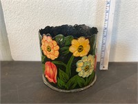 Hand Painted Metal Planter