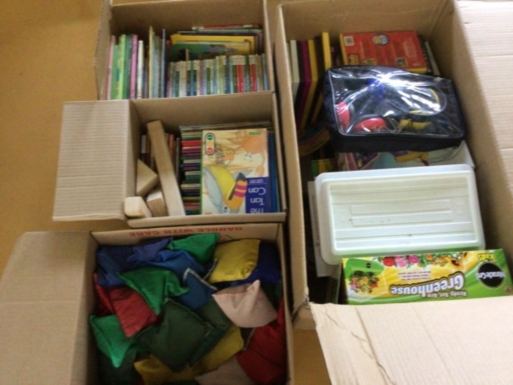 4 boxes of kid supplies