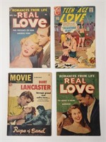 4) VINTAGE LOVE COMICS MOVIE MAGAZINES