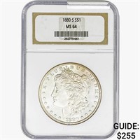 1880-S Morgan Silver Dollar NGC MS64