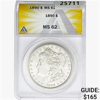 1890 Morgan Silver Dollar ANACS MS62