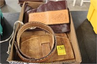 Leather Belt 34", Rifle Scabbard, Leather Wallet,