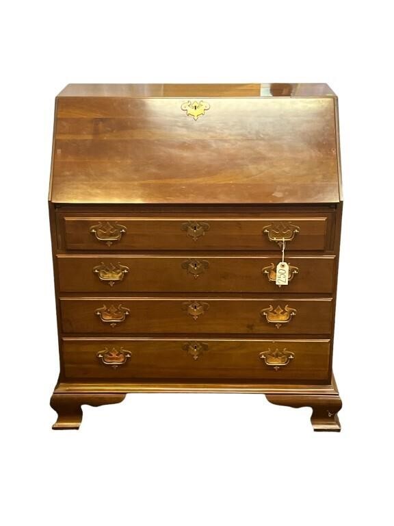 Cherry Chippendale Slant Front Desk, Monitor