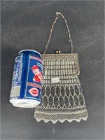 GREAT OLD ENAMEL MESH PURSE AMAZING CONDITION.