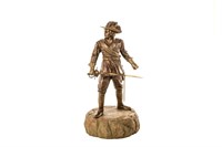 BRONZE ENGLISH CAVALIER FIGURE ON STAND