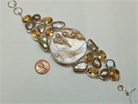 OF) WOW! large mother of pearl 925 sterling