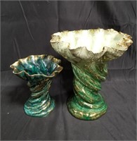 Pair of ceramic vases, one signed Hedi Schoop