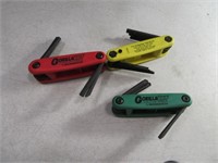 (3) GorillaGrip FoldUp Tools Compact Hex/Screw