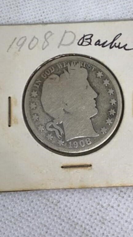 1908-D Barber half dollar