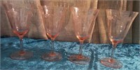 M - SET OF 4 VINTAGE STEMWARE (L150)