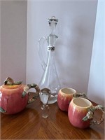 Decanter & Teapot, Mugs, extra decanter stopper