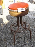 RED METAL STOOL