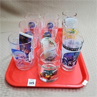 Lot of Disney Glasses, Hess Glass, etc