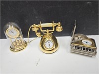 Brass  Miniature Desk Clocks
