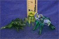 Lot of 3 Art Glass frogs (3pc)
