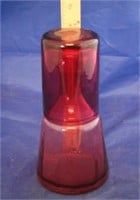 Cranberry Glass Decanter w/Tumbler Set (2pc)