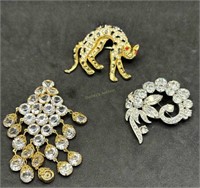 Three Vintage Broaches including one Eisenberg