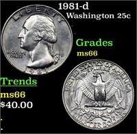 1981-d Washington Quarter 25c Grades GEM+ Unc