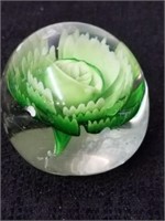 2 in tall glass floral paper weight I do not see