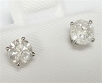 $2400 14K  Salt Pepper Diamond (0.78ct) Earrings