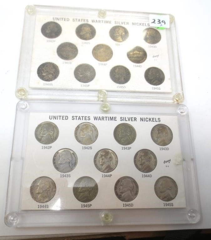 2 - US Wartime silver nickel sets