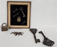 Vintage Keys & Pad Lock Decor