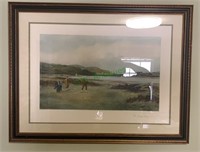 Framed golfing print - large size print of an