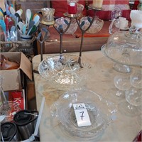 GLASSWARE, CANDLE HOLDERS
