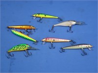 5 Minnow Lures incl Rapala Diver & Floater & 2
