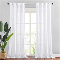 NICETOWN Linen Sheer BEIGE Curtains  W52 x L95