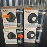 4 Vivitar Professional Lenses (2- 0.43x
