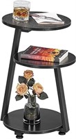 Bewishome Round End Table Side Table With Metal