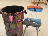 Large Trash Can & Chair