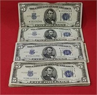 Thirty One 1934 Five Dollar Silver Certificates