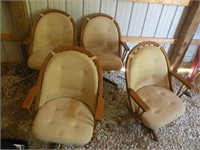4 Rolling Padded Chairs