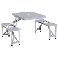 Outsunny 33.75-in Gray Plastic Folding Table