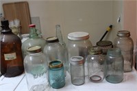 Lot 3 Of Vintage Bottles Fruit Jars Etc