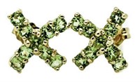 10kt Gold Green Sapphire Earrings
