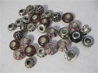 Pandora Style Silver Tone Beads