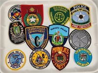 12) PACIFIC CARRIBEAN ISLAND POLICE PATCHES - OBSO