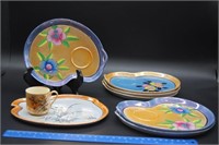 7 Lustreware Plates with 1 cup
