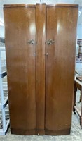 6 FT Shrager Art Deco Wooden Wardrobe