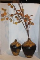 Two Ceramic Vases with Narrow Openings
