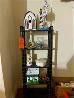 4-Shelf Unit with Decorative Items