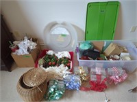 Lot Of Holiday Decorations, Basket Etc As Shown