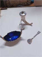 Sterling Norway Master Salt Spoon and Pepper
