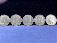 (5 PCS) 1965 & 1967 KENNEDY HALF DOLLARS