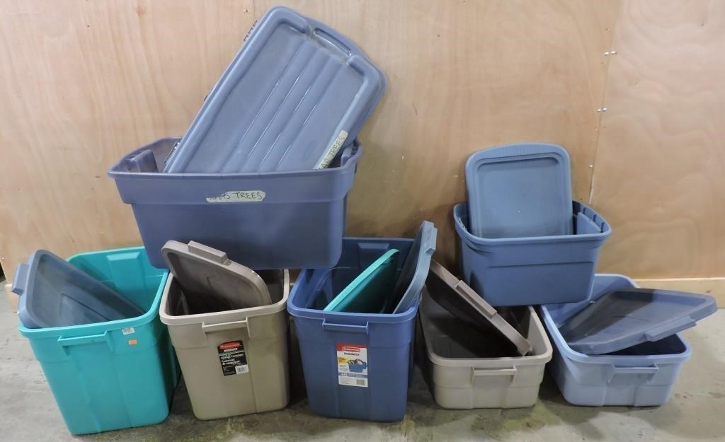 RUBBERMAID & GENERIC STORAGE TOTES VARIOUS SIZES